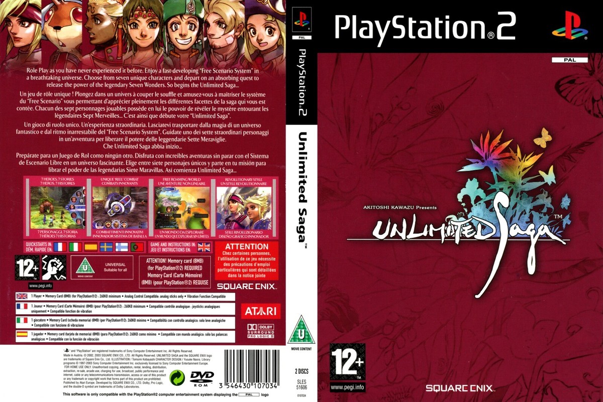 Unlimited Saga PS2 - Version PAL Complète, En Très Bon état, Jeux PlayStation 2