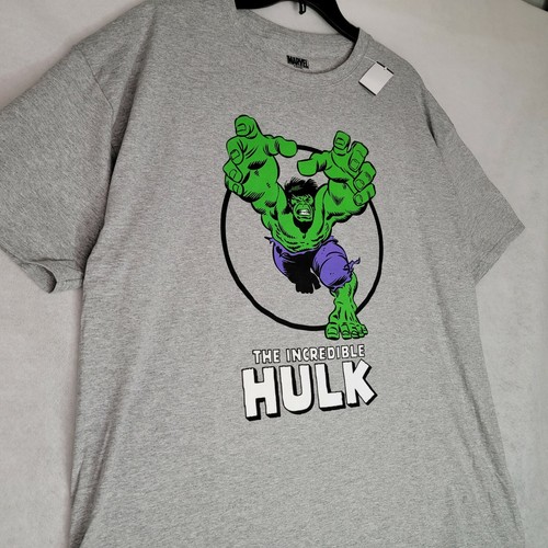 MARVEL HULK SHIRT MENS LARGE GRAY Green COMICS MCU Casual NWT - Picture 6 of 12