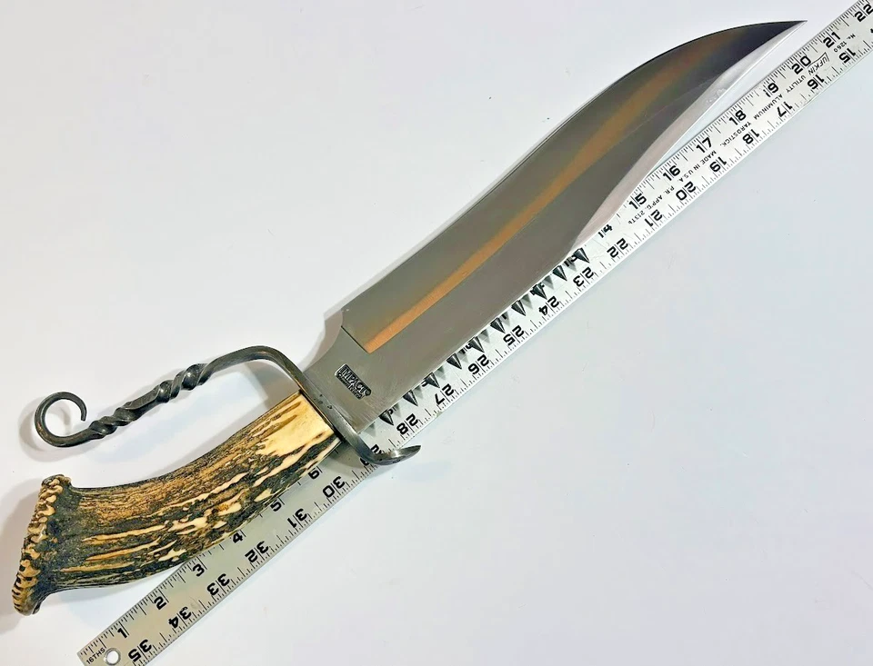 Cubiertos de impacto Cuchillos Bowie hechos a medida SIN USAR MANGO DE CIERVO 21" Cuchillos hechos a mano Foto 3 de 4