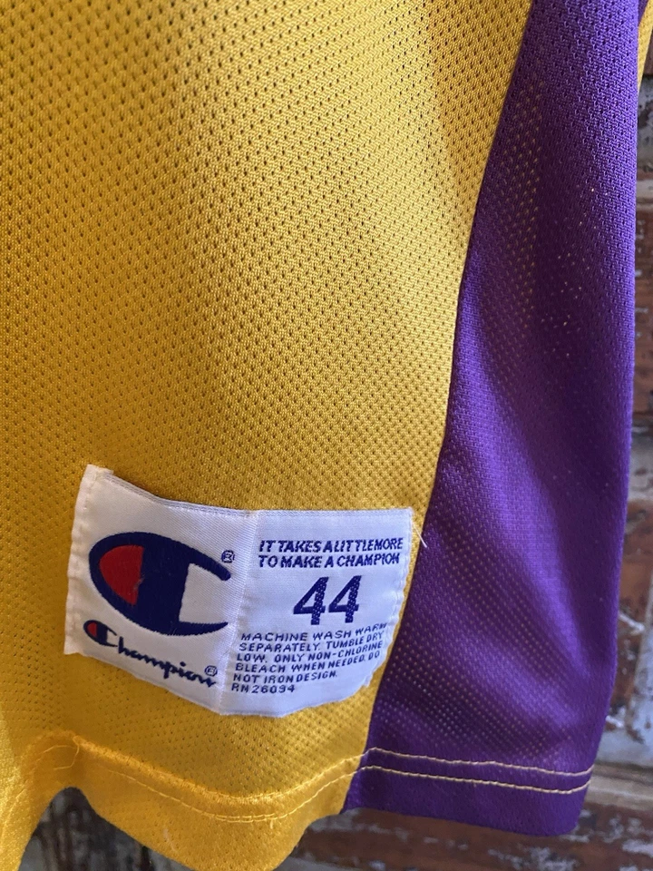 Champion Mens L Yellow NBA Lakers Shaquille O’Neal #34 Jersey Vintage Pre-Owned - Image 4 of 4