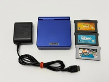 Nintendo Game Boy Advance SP - Cobalt/Blue AGS-001 Bundle * w/Games *