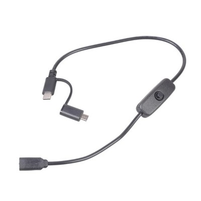 40cm Long Charging Cable Wire for Type C to Type C USB 5Pin Output with Switches