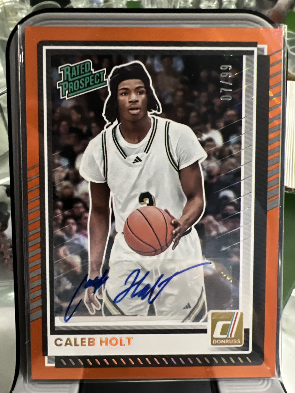 2025-26 Panini Donruss - #65 Caleb Holt Rated Prospect Orange Auto /99 Arizona