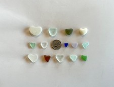 Genuine Beach Sea Glass Perfectly Heart-shaped Beautiful Colors Surf-tumbled