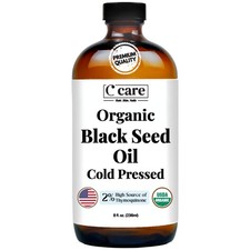 Black Seed Oil Organic Cold Pressed Unrefined Glass 8 Fl Oz Pack of 1 