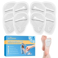 ZUCNANA Metatarsal Pads for Women - Soft Gel High Heel 4 Pairs, Transparent