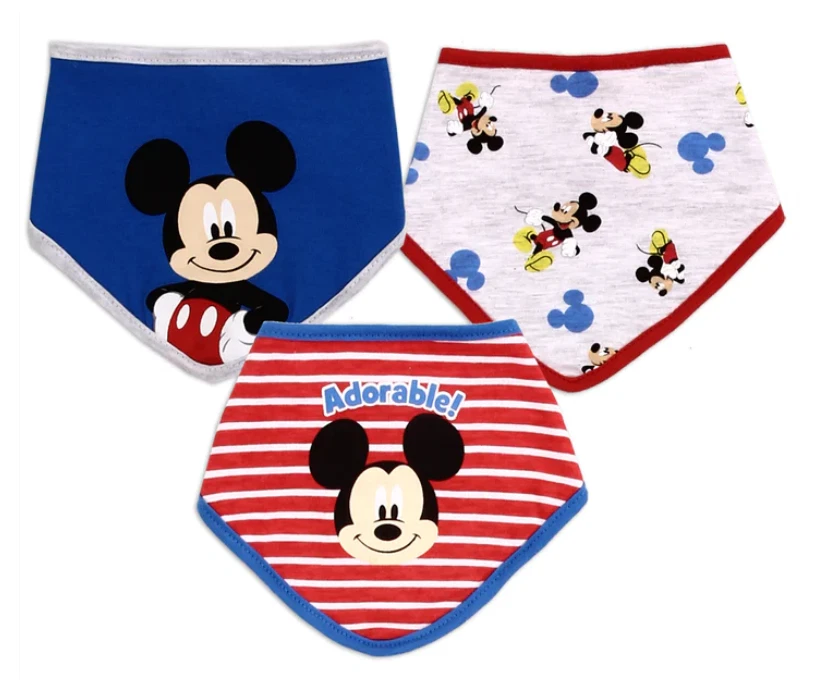 DISNEY MICKEY MOUSE 3-Pack Baby Bibs
