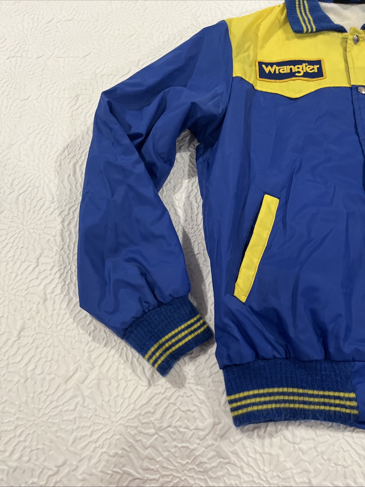 VTG Wrangler Nylon Snap Button Jacket Dale Earnhardt Embroidered Double Sided