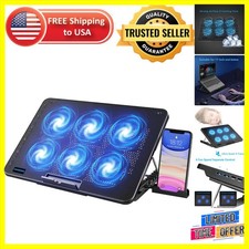 Laptop Cooler with 6 Whisper-Quiet Fans  Ergonomic Design for 12-17 Inch Models