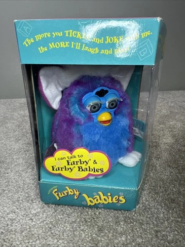 1999 Tiger Furby Baby 70-940 Cotton Candy Purple Blue Factory SEALED New In Box