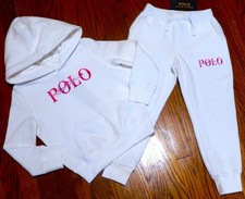 POLO RALPH LAUREN AUTHENTIC GIRLS BRAND NEW ORIGINAL 2Pc SWEATSUIT SET Sz 4, NWT