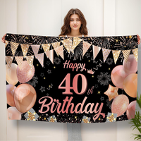 40. Geburtstag Banner, 40. Geburtstagsbanner Deko FüR MäNner & Frauen, Handgehal