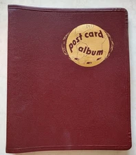 Vintage Postcard Album Red Empty Refillable - 40 pages