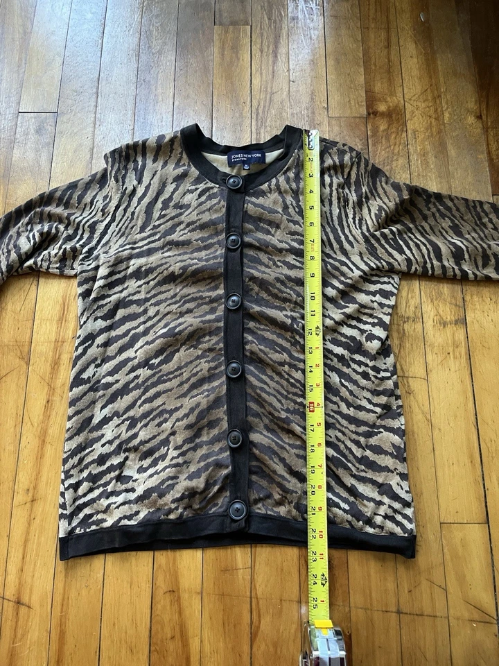 Vintage Jones New York Leopard Print Silk Cardigan and Tank Set Women’s Medium — 第 4/4 张图片