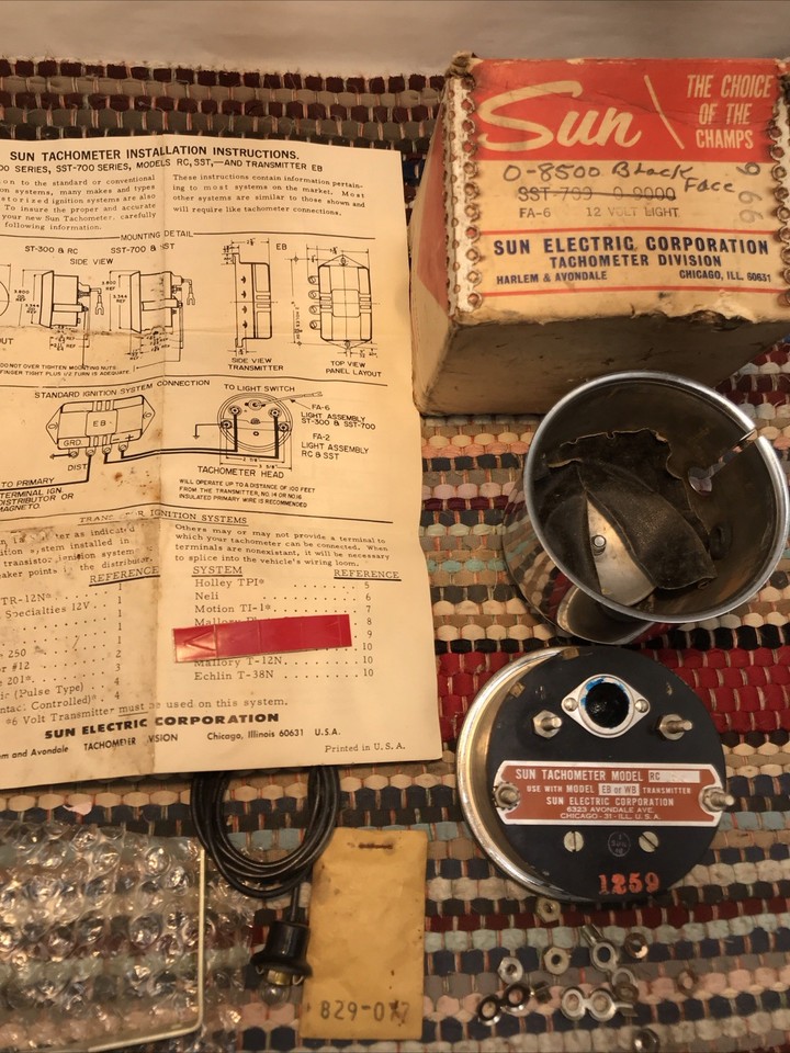 Sun Electric Instruments SUN electric corporation RC-85 tach tachometer gasser Vintage NOS New ...