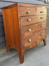Antique Regency Style Mahogany & Veneer Chest Of Drawers