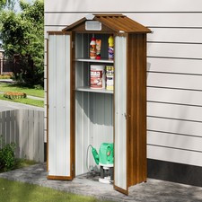 Small Outdoor Garden Tool Storage Shed w/Lockable Door Backyard Patio Waterproof