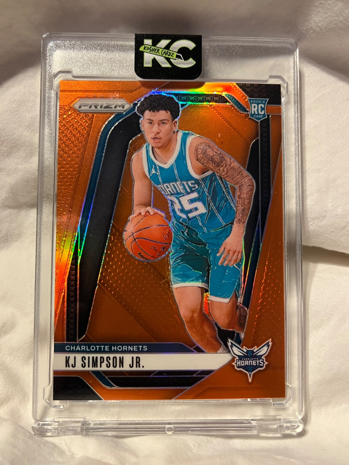 2024-25 Panini Prizm - KJ Simpson Jr. #247 Orange Prizm /49 (RC)