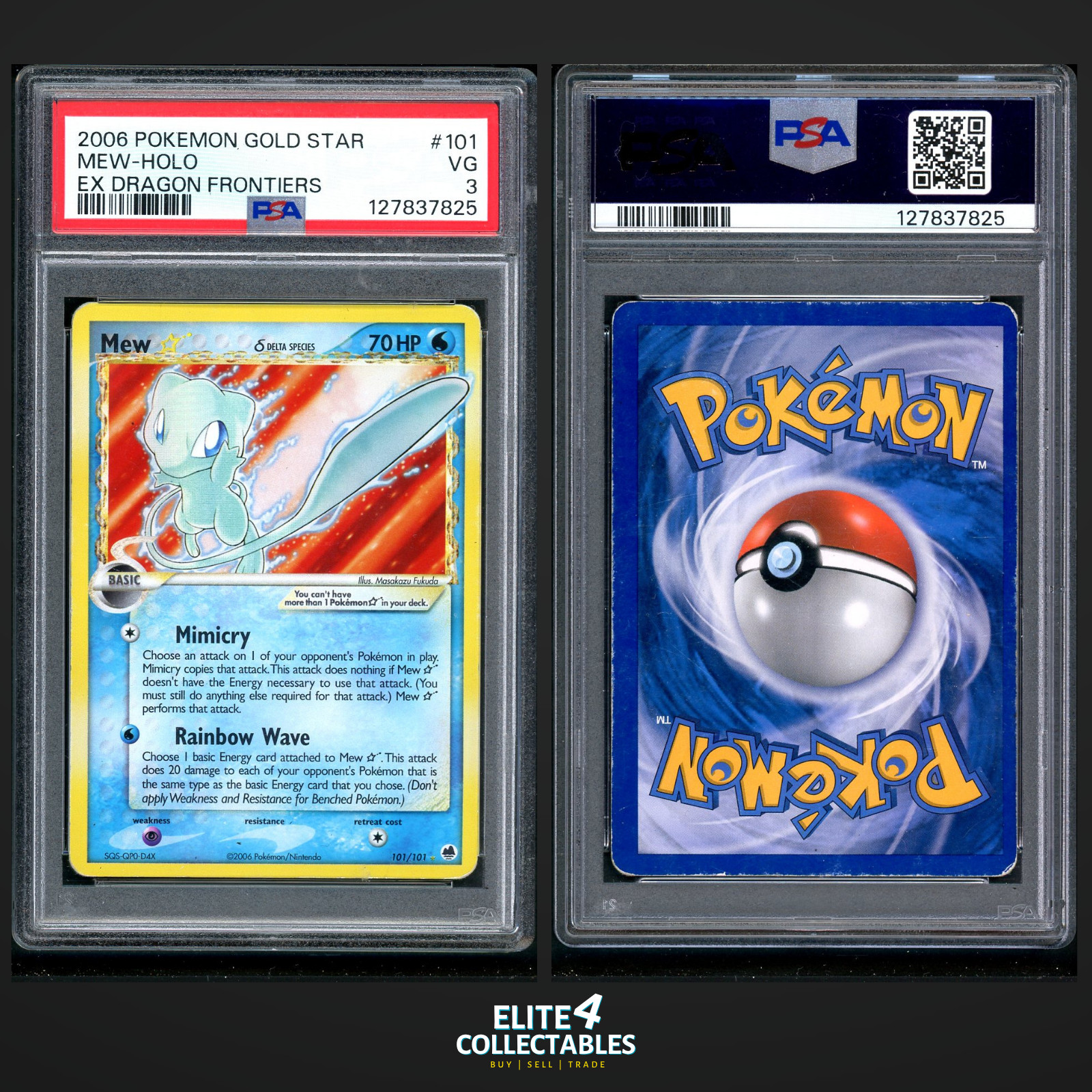 Mew Gold Star 101/101  - PSA 3 (Dragon Frontiers)