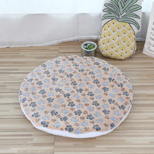 Soft Fleece Pet Bed Mat Round Washable Dog Cat Cushion Warm Plush Sleeping Pad