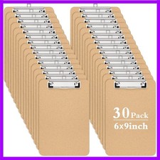 A5 Wood Clipboards 30 Pack, 5.5 x 8.5 Half Letter Size Clip Board
