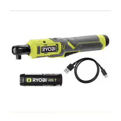 #ad RYOBI FVRC51 USB Lithium 3 8 in Ratchet w 2Ah Battery USB Cable LED $52.00
