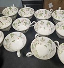 Wedgwood Wild Strawberry Teacups and Saucers