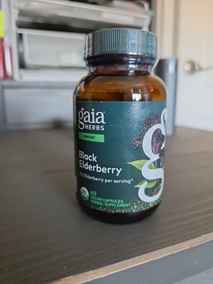 Gaia Herbs Black Elderberry - Daily Immune Support Supplement - Exp 4/2028