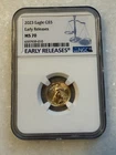 2023 - 1/10 oz Gold American Eagle $5 - NGC MS 70 Early Released