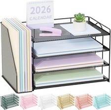 4-Tier Paper Organizer for Desk with File Organizer  Desk Organizers and