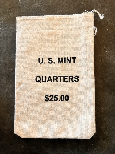 Official US Mint Empty Quarters Canvas Coin Bag $25.00