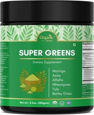 Organic Super Greens Powder 150g - Moringa Wheatgrass Barley Grass Detox Blend