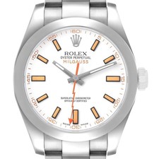 Rolex Milgauss Steel White Dial Mens Watch 116400