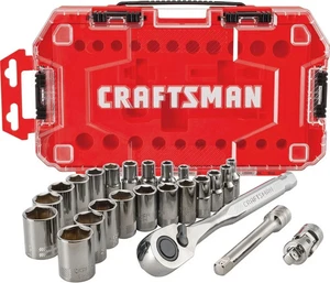 Craftsman 24 Pièce 1/4" Drive Gunmetal Chrome Mechanics Jeu d'outils CMMT12028