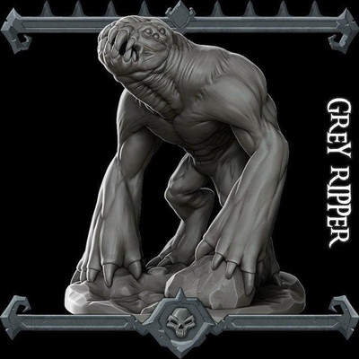 GREY RIPPER Monster Resin 3D Printed Fantasy Miniature D&D Tabletop RPG
