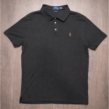 Polo Ralph Lauren Mens Classic Fit Short Sleeve Polo Shirt Black Large Pony Logo