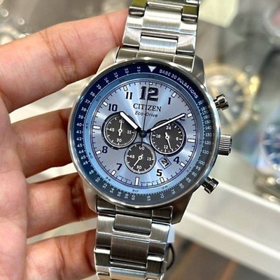 Citizen CA4500-83M Beginning Blue Series Eco-Drive Chronograph Light Blue Dial