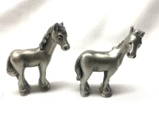 VINTAGE 1982 HUDSON PEWTER NOAH'S ARK COLLECTION MALE & FEMALE HORSE
