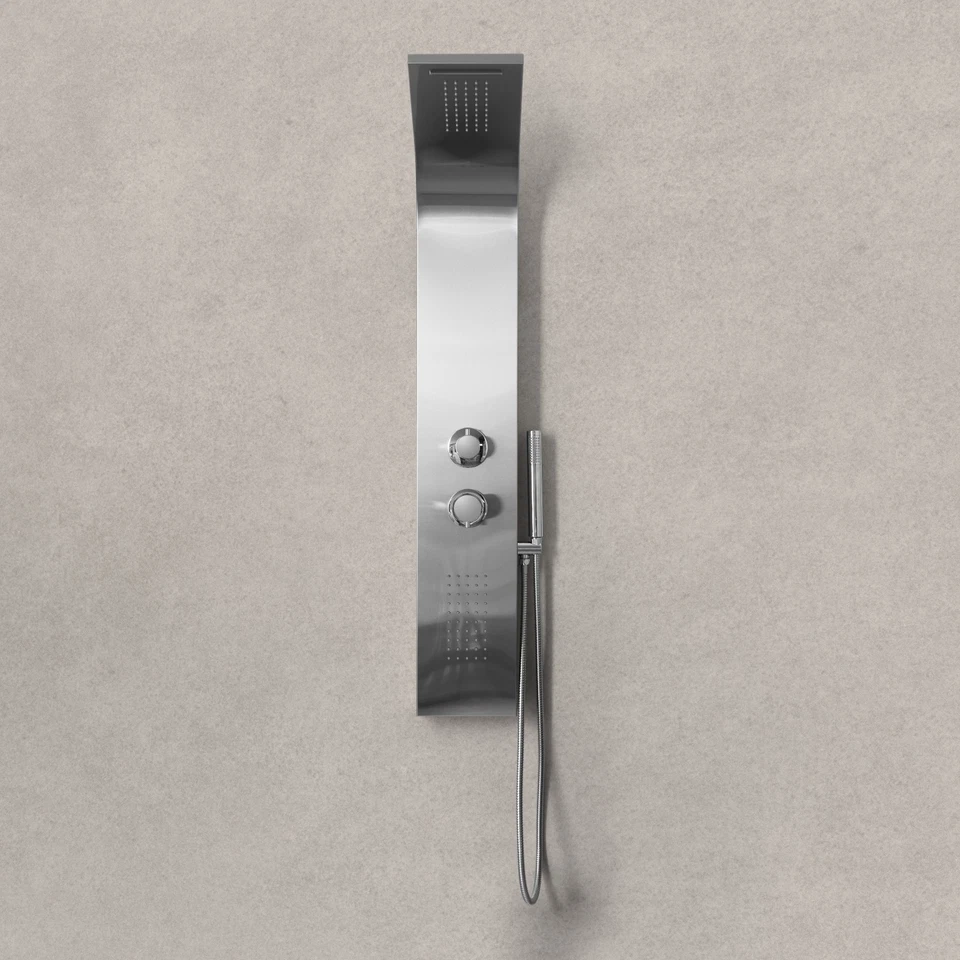 Colonna Pannello doccia idromassaggio acciaio inox soffione cascata e doccetta - Immagine 2 di 4
