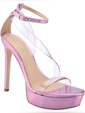 GUESS Womens' Casilda Metallic Strappy Heeled Sandals - Light Purple Size 7.5