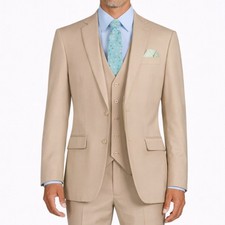 VINCI Men's Stone 3pc 2-Button Slim Fit Suit w/ Matching Vest - NEW