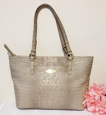 BRAHMIN MEDIUM ASHER Mushroom Color MELBOURNE LEATHER SHOULDER BAG HANDBAG