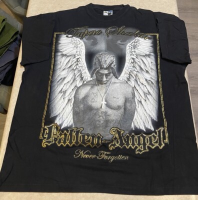 Tupac Shakur Shirt Mens 2XL Black Fallen Angel Rap Tee Hip Hop Music