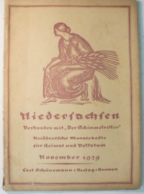 Niedersachsen Monatshefte für Heimat & Volkstum 1929/ 11 Schimmelreiter B8649