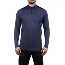 Spyder Active Men  s Performance  Zip Medium Blue/Heather Four-Way Stretch.
