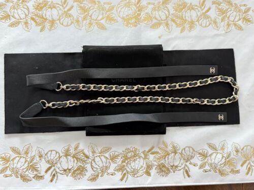 Chanel Leather And Brass Link Belt