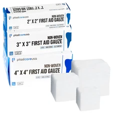 First Aid Assorted Medical Gauze Pads Sizes: 2x2, 3x3, 4x4 inches 600 Pack