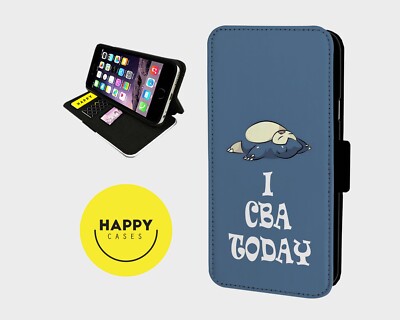 I CBA TODAY SNORLAX - Kunstleder Klapp Handy Hülle Cover - iPhone/Samsung