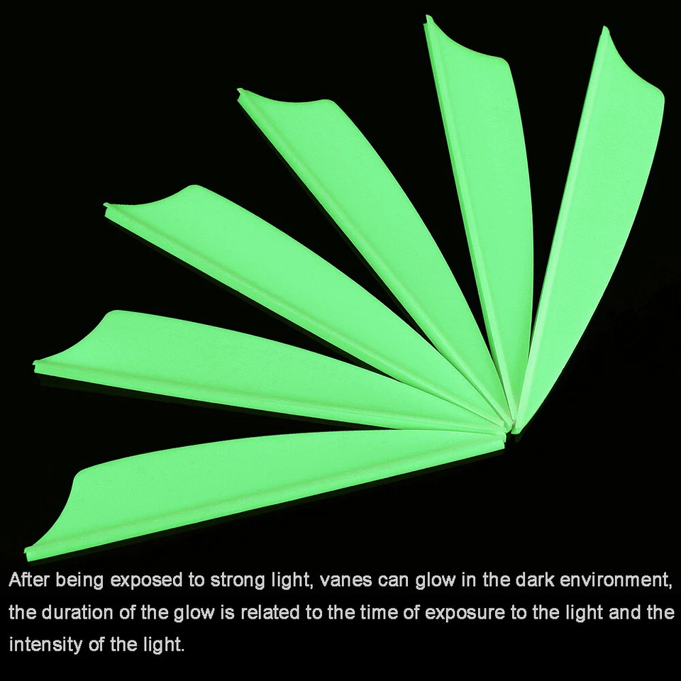 50X Archery Arrow Vanes 1.75" 2" 2.5" 3" 4"Glow in Dark Rubber Feather Shaft DIY - Image 4 of 4
