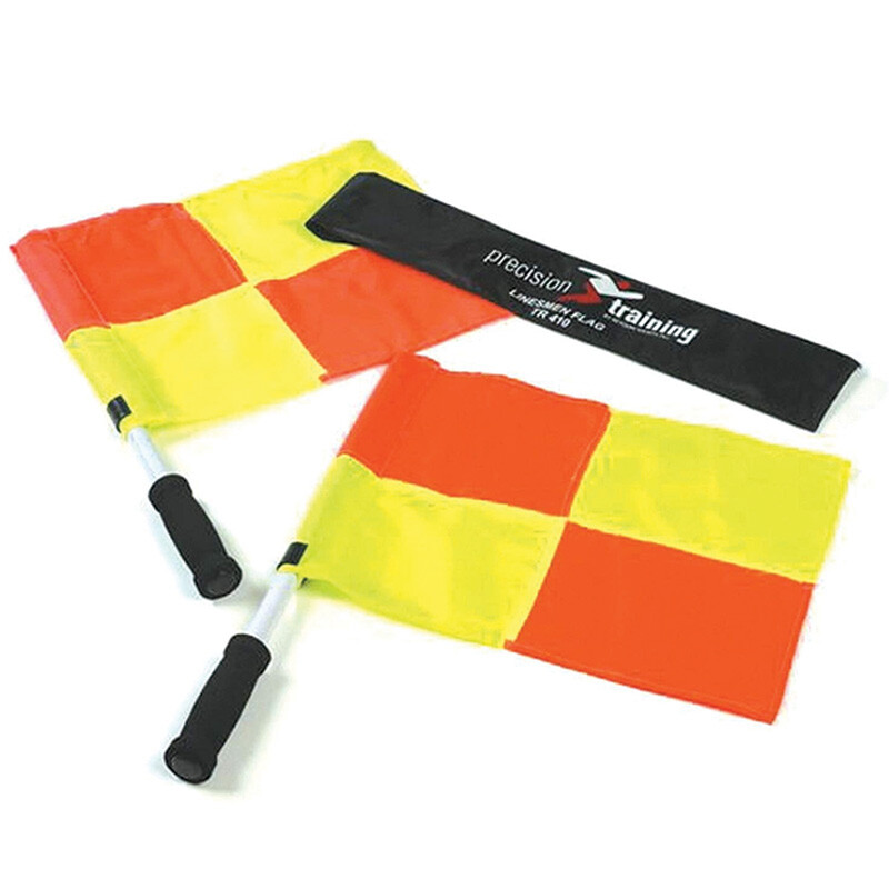 Precision Linesman Flag Set - 2 Chequered Flags - Alloy Poles - Foam Handles - Carry Sleeve - Image 2